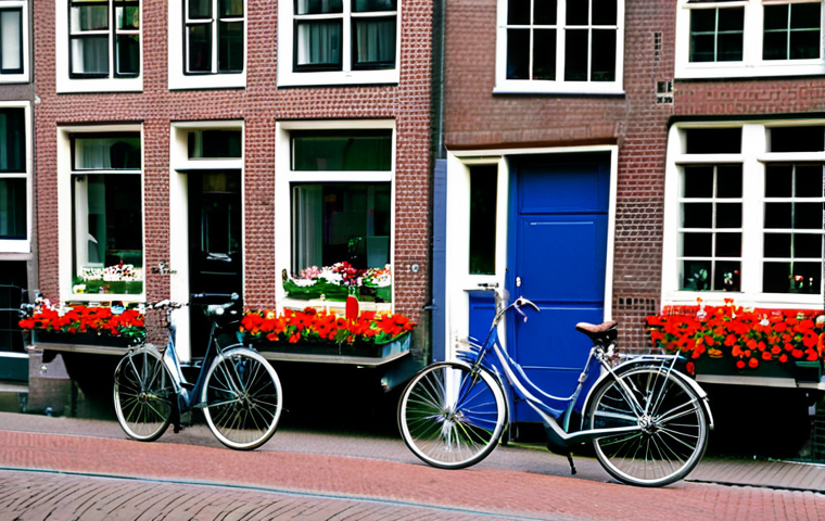 네덜란드 홍등가 방문 시 주의사항 - Daytime Canal Scene**

"A charming daytime scene along an Amsterdam canal in the Red Light District....