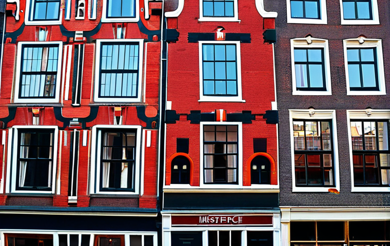 네덜란드 홍등가 방문 시 주의사항 - Daytime Canal Scene**

"A charming daytime scene along an Amsterdam canal in the Red Light District....