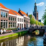 Home 18 유럽 여행 중 네덜란드에서 꼭 가야 할 곳 - **Utrecht: Canal-side Life with Dom Tower Backdrop**
An inviting wide shot of Utrecht's unique t...